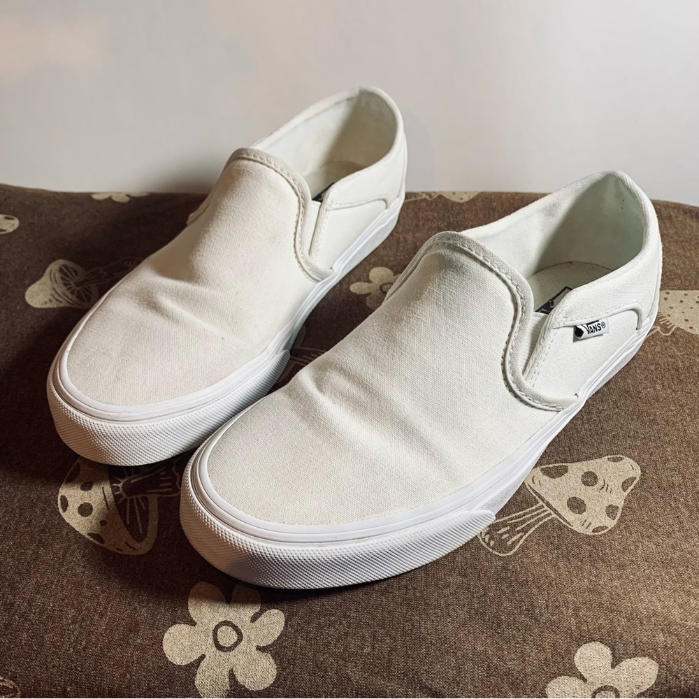 White Vans Slip On Womens 8